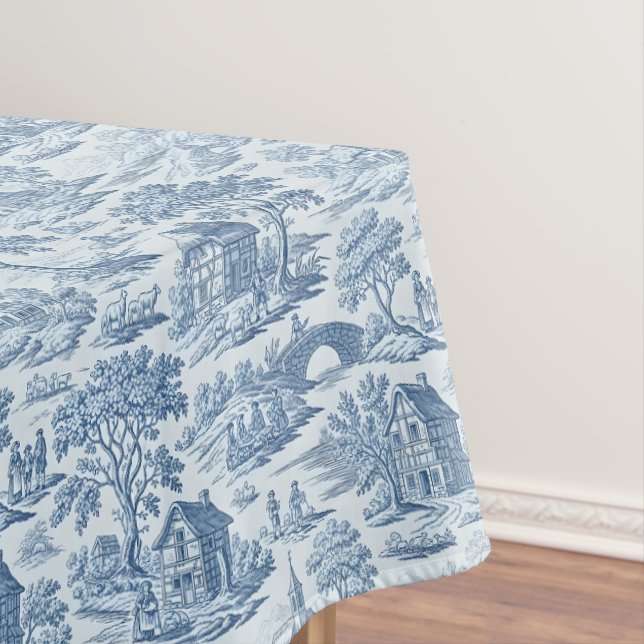 Mantel Village Toile Blue (In Situ)