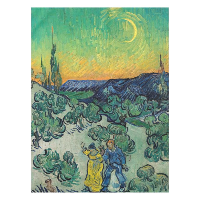 Mantel Vincent van Gogh - Paisaje iluminado por luna con  (Anverso)