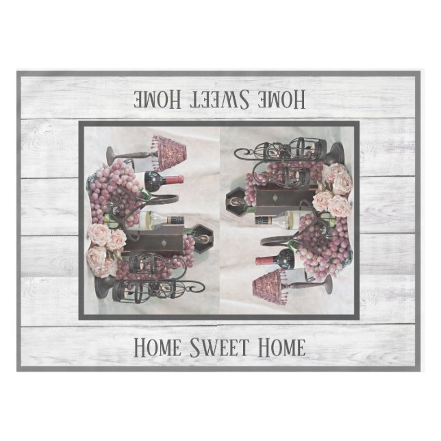 Mantel Vino, uvas, madera, planchas, campo, granja (Frente (Horizontal))