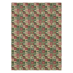 Mantel Vintage, aspecto acolchado de patchwork navidad rú