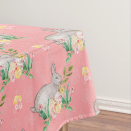 Mantel Vintage Bunny Spring Flowers Pastel Peach Easter