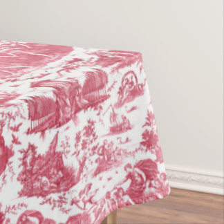 Mantel Vintage Chariot francés de Dawn Toile de Jouy-Red