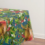 Mantel Vintage Christmas Birds Holly Faux Gold Pattern<br><div class="desc">Este patrón representa pájaros sentados en las ramas del holly con nieve y con un contorno y líneas de Relieve metalizado de imitación de oro decorativas sobre un fondo de color azul.</div>