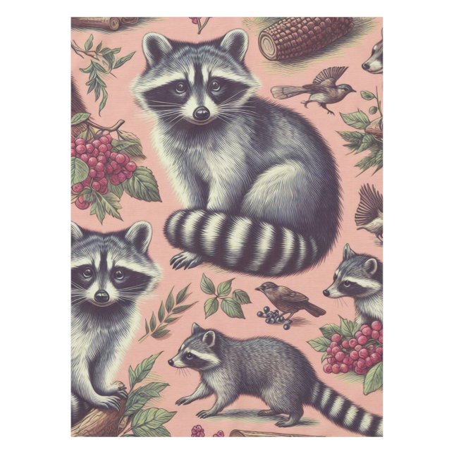 Mantel Vintage Cute Racoon (Anverso)