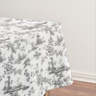 Mantel Vintage English Floral Toile de Jouy-Gray