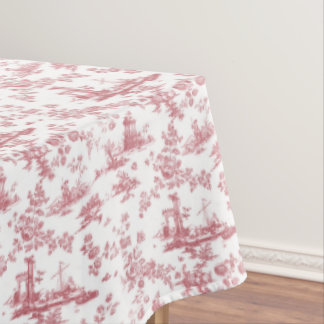 Mantel Vintage English Floral Toile de Jouy-Pink