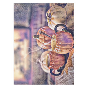 Mantel Vintage Fall Pumpkins Purple Pink Watercolor