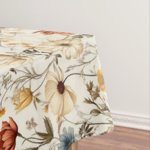 Mantel Vintage Flor Seca de Campo Azul Terracota