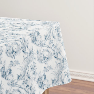 Mantel Vintage Floral Fantasía Fantasía Francesa-Azul