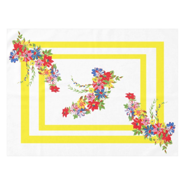 Mantel Vintage Floral Tableclol (Frente (Horizontal))