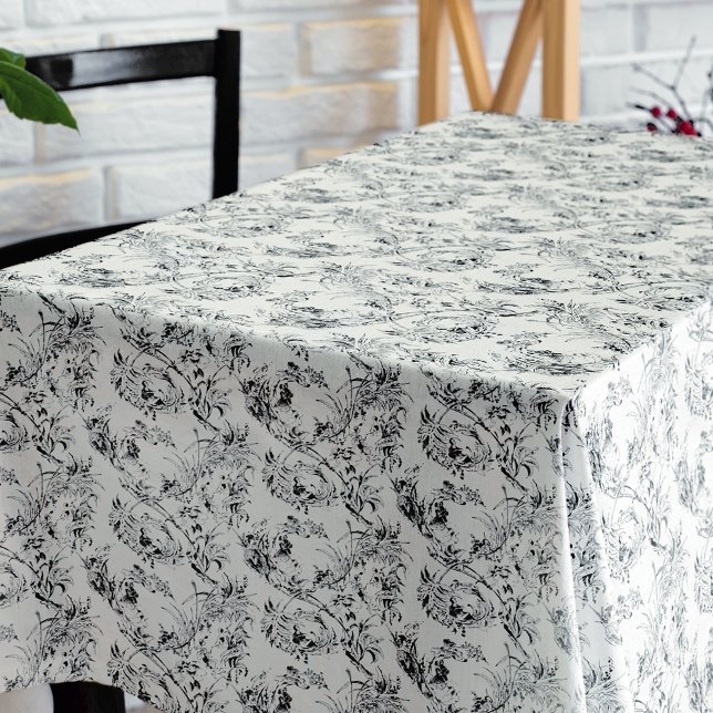 Mantel Vintage French Floral Fantasy Toile-Black (Subido por el creador)