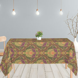 Mantel Vintage Green, Purple and Gold Floral Pattern