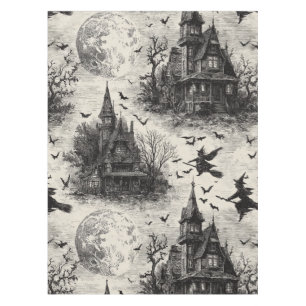 Mantel Vintage Hauned House y Witch Toile Pattern
