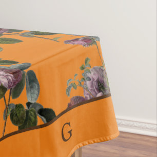 Mantel Vintage Morple Floral Naranja Monograma Tablecloto