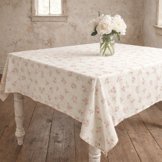 Mantel Vintage Pink Floral Cotton Tablecloth 
