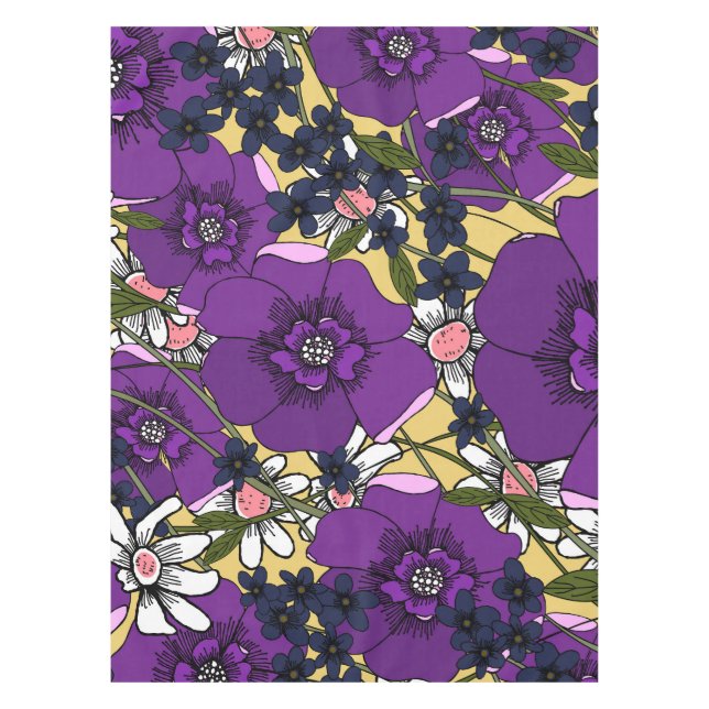 Mantel Vintage Purple Wildflowers (Anverso)