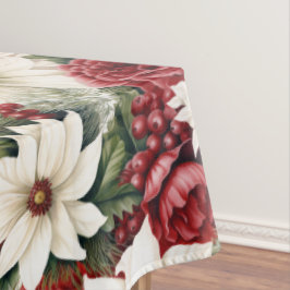 Mantel Vintage Rústico Navidades Flores hojas patrón