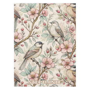 Mantel Vintage Sakura Cerezo Blossom y Ave Estética 2