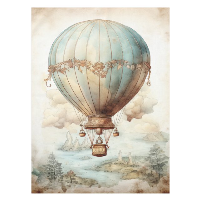 Mantel Vintage Steampunk Hot Air Balloon (2) (Anverso)