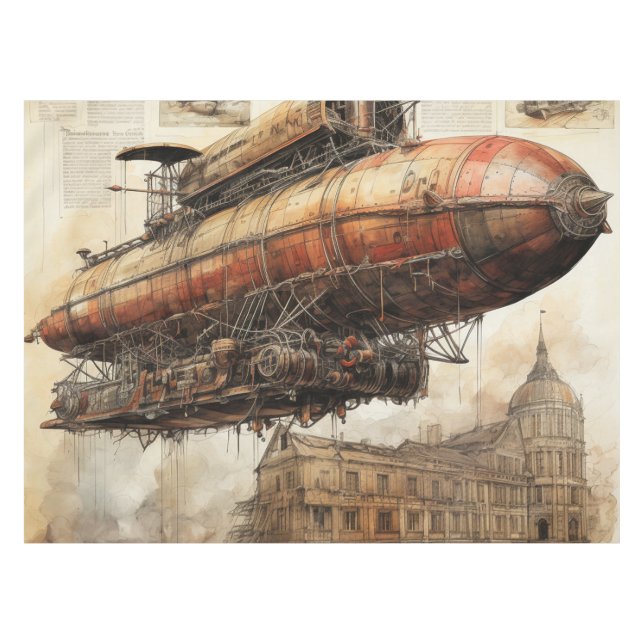 Mantel Vintage Steampunk Zeppelin (3) (Frente (Horizontal))
