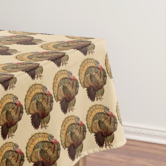 Mantel Vintage Thankding Turkey Tablecloth (In Situ)