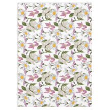 Violetas rosadas tropicales, margaritas y lirios s