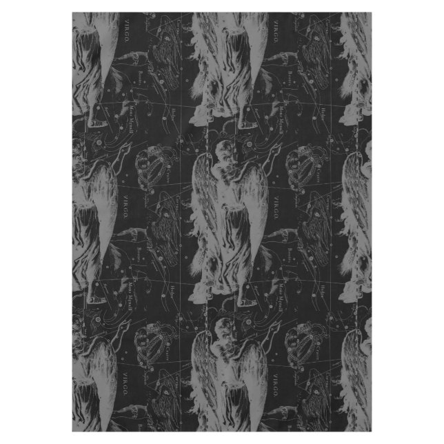 Mantel Virgo Constellation Hevelius 1690 en negro (Anverso)