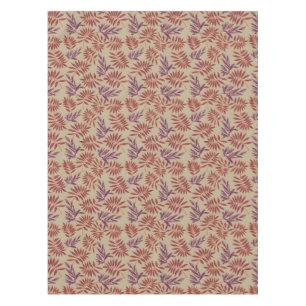 Mantel Vivos Motivos de Hojas Rojas y Moradas sobre Beige
