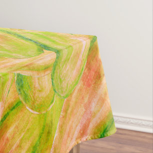 Mantel Wasabi Verde Terrenal Arte Floral Abstracto 