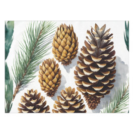 Mantel Watercolor de los tonos de pino Arte Botánico