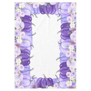 Mantel Watercolor Floral Purple Pumpkin Acción de Gracias