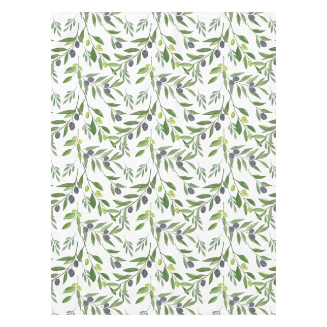Mantel Watercolor Olive Pattern (Anverso)
