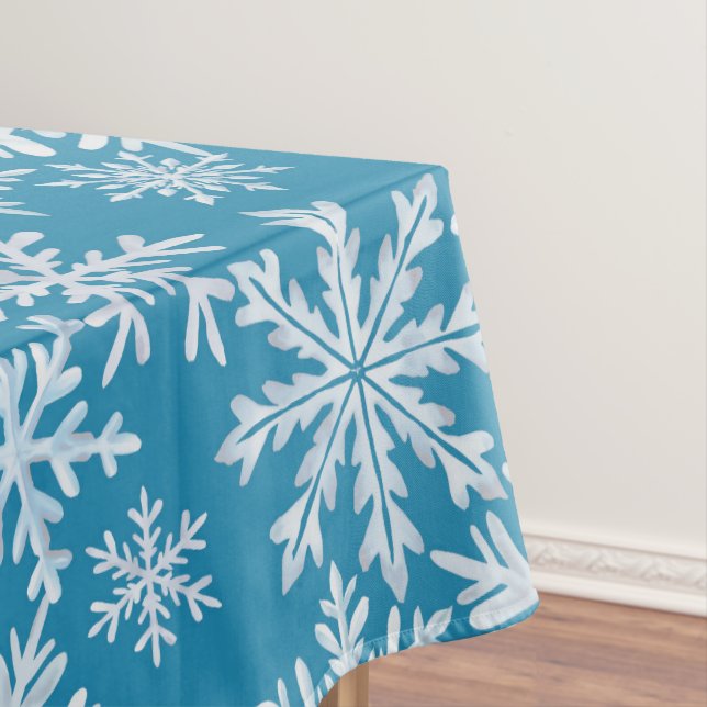 Mantel Watercolor Snowflakes Pattern (In Situ)