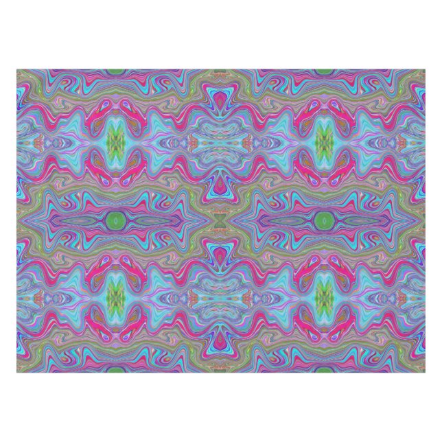 Mantel Wavy Sky Blue Multicolored Trippy Pattern (Frente (Horizontal))