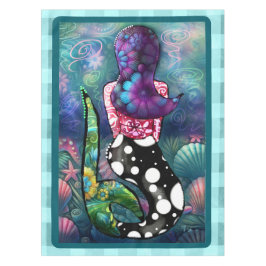 Mantel Whimsical Abstract Mermaid Nautical Teal Seashells
