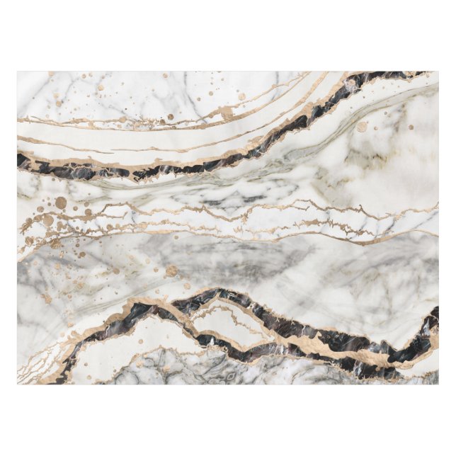 Mantel White and Black Marble Textures Abstract (Frente (Horizontal))
