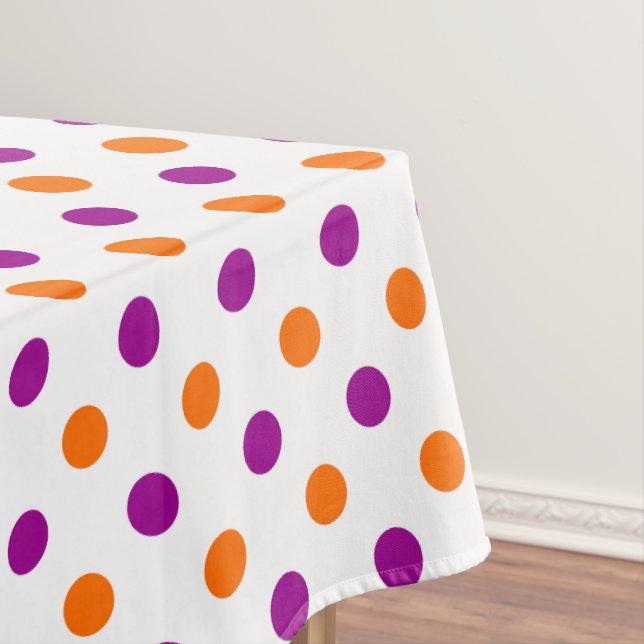 Mantel White Purple Orange Polka Dots Pattern (In Situ)