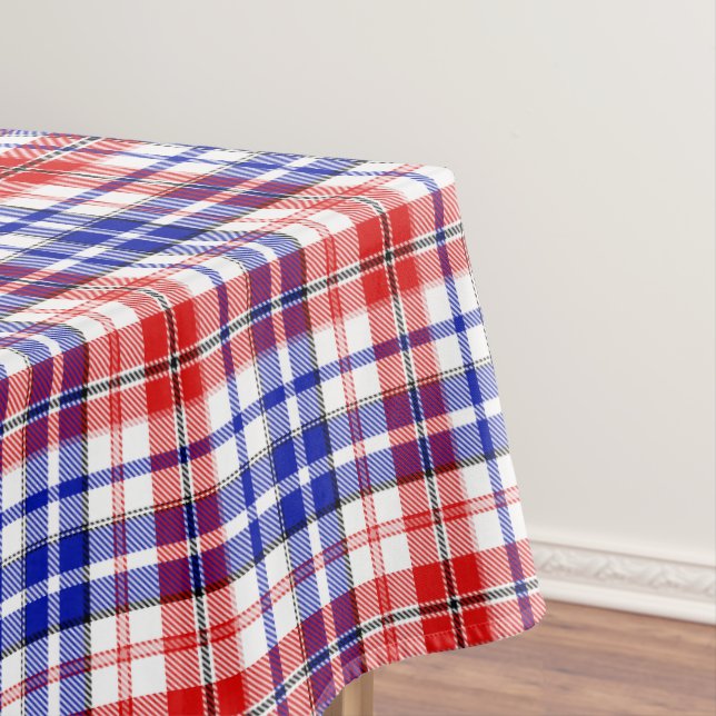 Mantel White Red Blue Plaid Tartan Design  (In Situ)