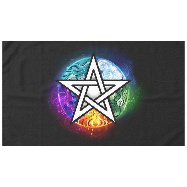 Mantel Wiccan pentagram (Frente (Horizontal))