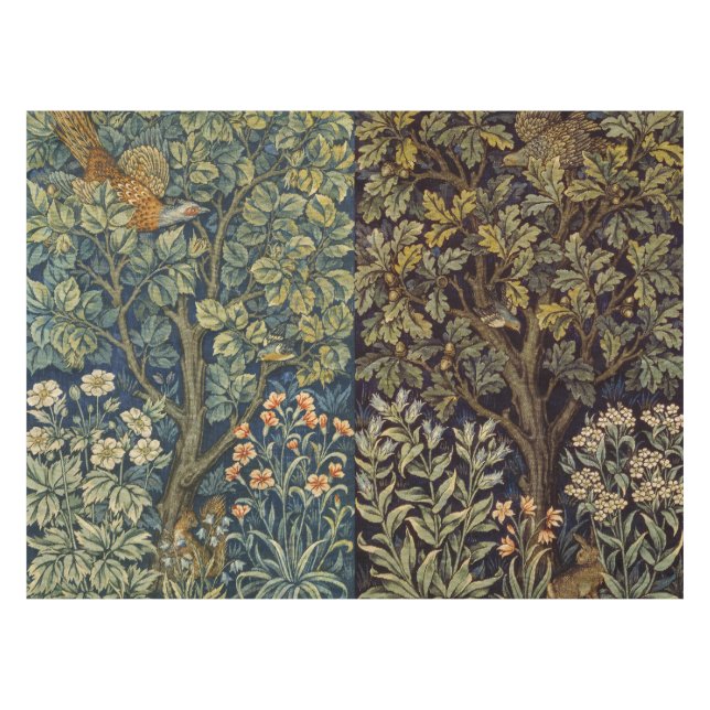 Mantel William Morris Faisán Árbol Flor (Frente (Horizontal))