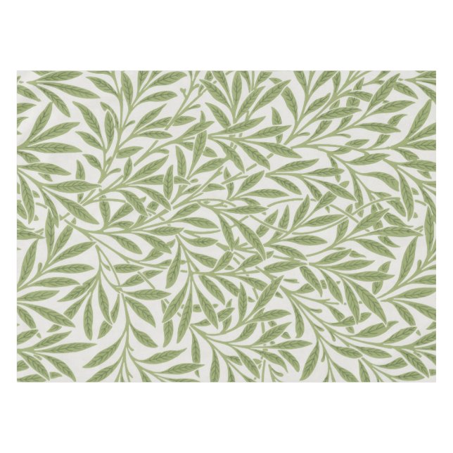 Mantel William Morris Green Floral Botanical Pattern (Frente (Horizontal))
