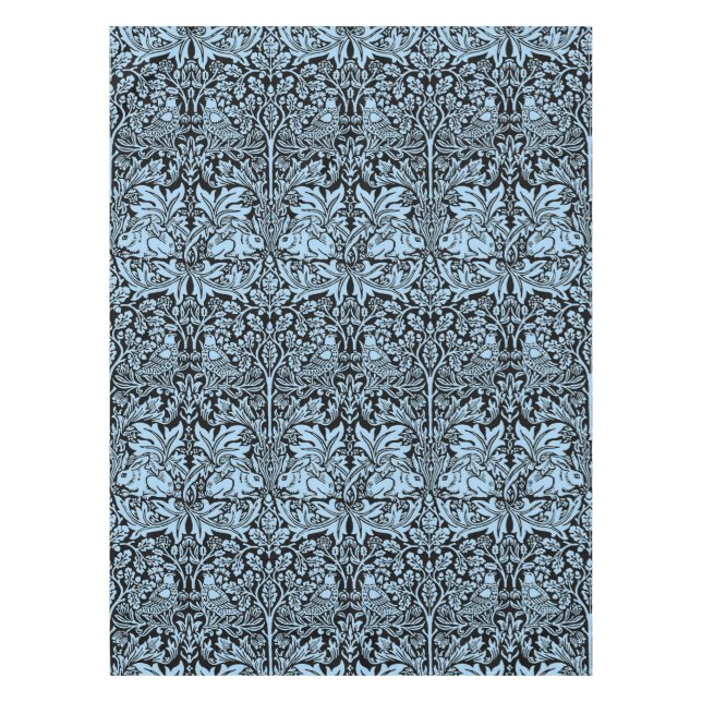 Mantel William Morris Hermano Conejo Azul Claro Negro (Anverso)
