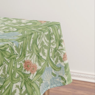 Mantel William Morris Iris Flores Aves oligarcas Azul