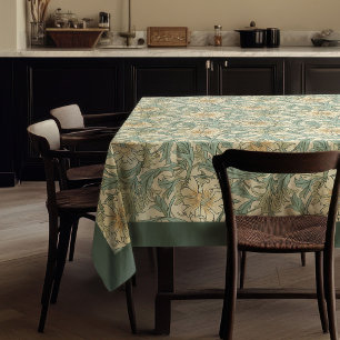 Mantel William Morris Pimpernel azul verde pastel de marf