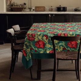 Mantel William Morris Pimpernel cálido rojo azul pastel