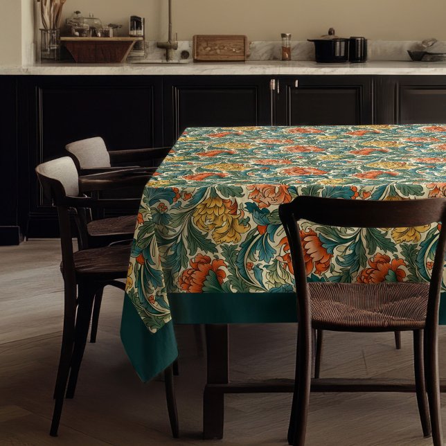 Mantel William Morris Pimpernel terracota azul pastel (William Morris Pimpernel terracotta pastel blue Tablecloth)