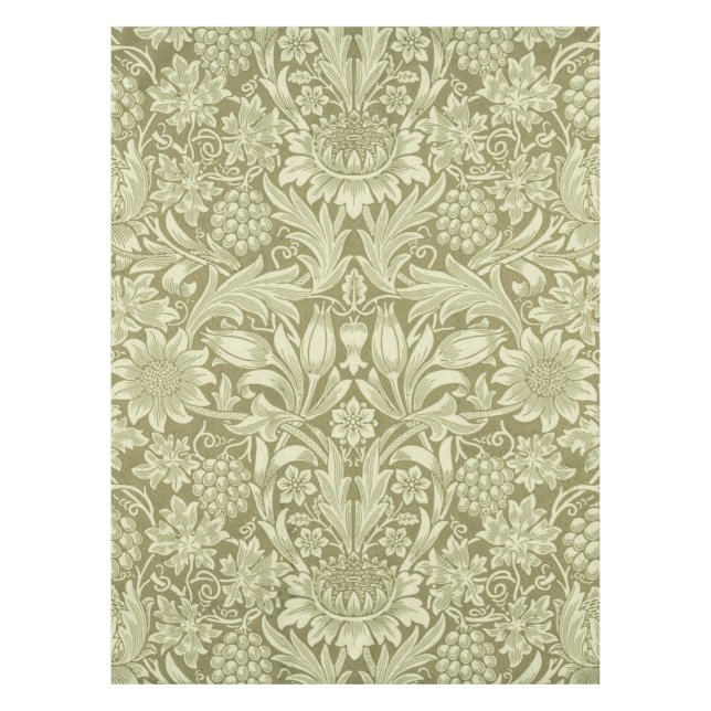 Mantel William Morris Sunflower Green Flower (Anverso)