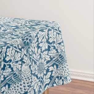 Mantel William Morris Vintage Flores Aves Blue White