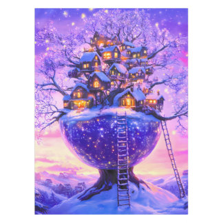 Mantel Winter Fantasy Snowy Tree Village Landscape