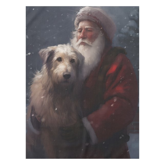 Mantel Wolfhound Con Navidades festivos de Santa Claus (Anverso)
